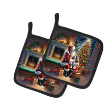 Load image into Gallery viewer, Cavalier Spaniel and Santa Claus Pot Holders - Set of 2 Decorative Kitchen Helpers | Made in the USA
