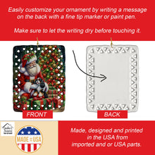 Load image into Gallery viewer, Cavalier Spaniel and Santa Claus Porcelain Ornament