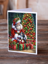 Load image into Gallery viewer, Cavalier Spaniel and Santa Claus Greeting Cards - Blank Note Cards – 8-Pack of Artist-Designed Cards with Envelopes