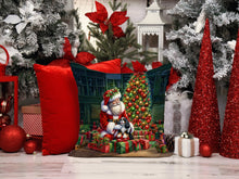 Load image into Gallery viewer, Cavalier Spaniel and Santa Claus Throw Pillow - 14x14 Decorative Pillow – Art for Your Home &amp; Patio
