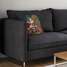 Load image into Gallery viewer, Cavalier Spaniel and Santa Claus Throw Pillow - 14x14 Decorative Pillow – Art for Your Home &amp; Patio
