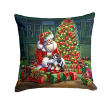 Load image into Gallery viewer, Cavalier Spaniel and Santa Claus Throw Pillow - 14x14 Decorative Pillow – Art for Your Home &amp; Patio
