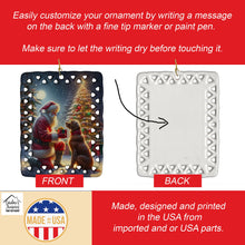 Load image into Gallery viewer, Chesapeake Bay Retriever and Santa Claus Porcelain Ornament