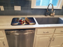 Load image into Gallery viewer, Chesapeake Bay Retriever and Santa Claus Dish Drying Mat