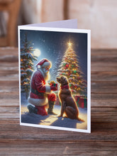 Load image into Gallery viewer, Chesapeake Bay Retriever and Santa Claus Greeting Cards - Blank Note Cards – 8-Pack of Artist-Designed Cards with Envelopes