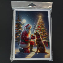Load image into Gallery viewer, Chesapeake Bay Retriever and Santa Claus Greeting Cards - Blank Note Cards – 8-Pack of Artist-Designed Cards with Envelopes
