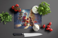 Load image into Gallery viewer, Chesapeake Bay Retriever and Santa Claus Glass Cutting Boards – Durable, Decorative Kitchen Art