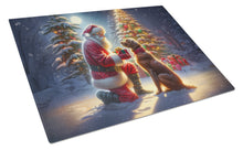 Load image into Gallery viewer, Chesapeake Bay Retriever and Santa Claus Glass Cutting Boards – Durable, Decorative Kitchen Art
