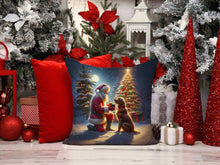 Load image into Gallery viewer, Chesapeake Bay Retriever and Santa Claus Throw Pillow - 14x14 Decorative Pillow – Art for Your Home &amp; Patio