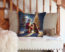 Load image into Gallery viewer, Chesapeake Bay Retriever and Santa Claus Throw Pillow - 14x14 Decorative Pillow – Art for Your Home &amp; Patio