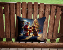 Load image into Gallery viewer, Chesapeake Bay Retriever and Santa Claus Throw Pillow - 14x14 Decorative Pillow – Art for Your Home &amp; Patio