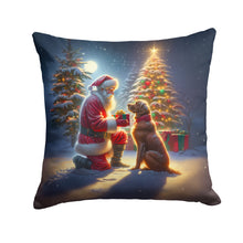 Load image into Gallery viewer, Chesapeake Bay Retriever and Santa Claus Throw Pillow - 14x14 Decorative Pillow – Art for Your Home &amp; Patio