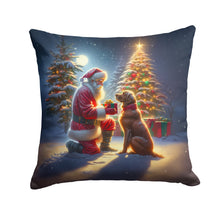 Load image into Gallery viewer, Chesapeake Bay Retriever and Santa Claus Throw Pillow
