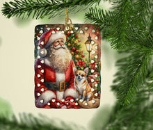 Load image into Gallery viewer, Chihuahua and Santa Claus Porcelain Ornament