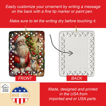 Load image into Gallery viewer, Chihuahua and Santa Claus Porcelain Ornament
