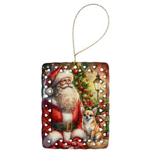 Load image into Gallery viewer, Chihuahua and Santa Claus Porcelain Ornament