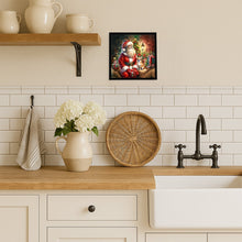 Load image into Gallery viewer, Chihuahua and Santa Claus Framed Metal Print