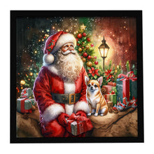 Load image into Gallery viewer, Chihuahua and Santa Claus Framed Metal Print