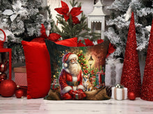 Load image into Gallery viewer, Chihuahua and Santa Claus Throw Pillow - 14x14 Decorative Pillow – Art for Your Home &amp; Patio