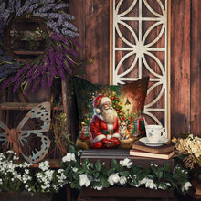 Load image into Gallery viewer, Chihuahua and Santa Claus Throw Pillow - 14x14 Decorative Pillow – Art for Your Home &amp; Patio