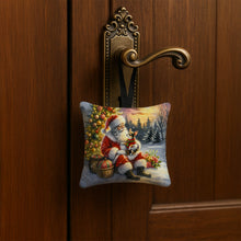 Load image into Gallery viewer, Chihuahua and Santa Claus Hanging Square Fabric Ornament 3.5 × 3.5