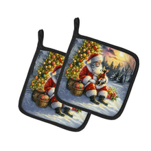 Load image into Gallery viewer, Chihuahua and Santa Claus Pot Holders - Set of 2 Decorative Kitchen Helpers | Made in the USA