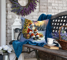 Load image into Gallery viewer, Chihuahua and Santa Claus Throw Pillow
