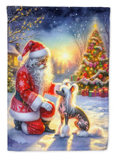 Load image into Gallery viewer, Chinese Crested with Santa Garden Flag – Christmas Dog Yard Decor