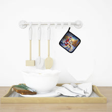 Load image into Gallery viewer, Chinese Crested and Santa Claus Pot Holders - Set of 2 Decorative Kitchen Helpers | Made in the USA