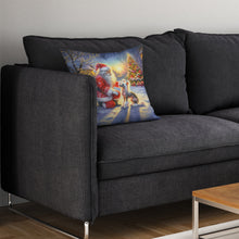 Load image into Gallery viewer, Chinese Crested and Santa Claus Throw Pillow - 14x14 Decorative Pillow – Art for Your Home &amp; Patio