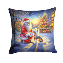 Load image into Gallery viewer, Chinese Crested and Santa Claus Throw Pillow - 14x14 Decorative Pillow – Art for Your Home &amp; Patio