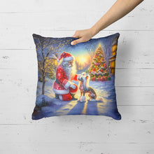 Load image into Gallery viewer, Chinese Crested and Santa Claus Throw Pillow