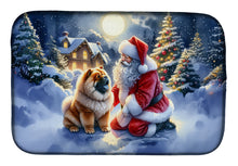 Load image into Gallery viewer, Chow Chow and Santa Claus Dish Drying Mat