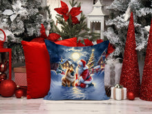 Load image into Gallery viewer, Chow Chow and Santa Claus Throw Pillow - 14x14 Decorative Pillow – Art for Your Home &amp; Patio