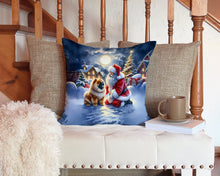 Load image into Gallery viewer, Chow Chow and Santa Claus Throw Pillow - 14x14 Decorative Pillow – Art for Your Home &amp; Patio