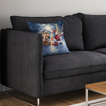 Load image into Gallery viewer, Chow Chow and Santa Claus Throw Pillow - 14x14 Decorative Pillow – Art for Your Home &amp; Patio