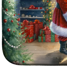 Load image into Gallery viewer, Collie and Santa Claus Dish Drying Mat