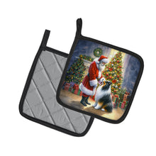 Load image into Gallery viewer, Collie and Santa Claus Pot Holders - Set of 2 Decorative Kitchen Helpers | Made in the USA