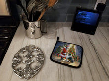 Load image into Gallery viewer, Collie and Santa Claus Pot Holders - Set of 2 Decorative Kitchen Helpers | Made in the USA
