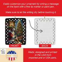 Load image into Gallery viewer, Corgi and Santa Claus Porcelain Ornament