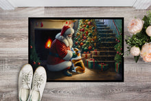 Load image into Gallery viewer, Corgi and Santa Claus Doormat-24x36 Indoor / Outdoor Rug | Made in USA