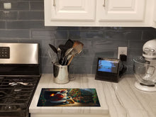 Load image into Gallery viewer, Corgi and Santa Claus Glass Cutting Boards – Durable, Decorative Kitchen Art
