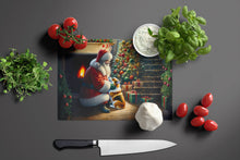 Load image into Gallery viewer, Corgi and Santa Claus Glass Cutting Boards – Durable, Decorative Kitchen Art