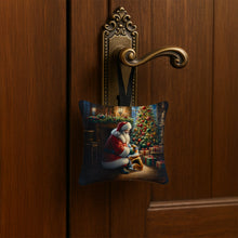 Load image into Gallery viewer, Corgi and Santa Claus Hanging Square Fabric Ornament 3.5 × 3.5