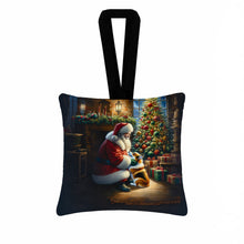 Load image into Gallery viewer, Corgi and Santa Claus Hanging Square Fabric Ornament 3.5 × 3.5