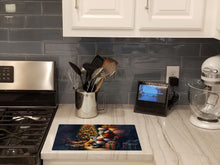 Load image into Gallery viewer, Corgi and Santa Claus Glass Cutting Boards – Durable, Decorative Kitchen Art