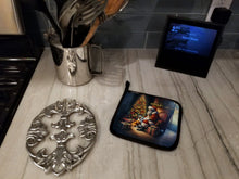 Load image into Gallery viewer, Corgi and Santa Claus Pot Holders - Set of 2 Decorative Kitchen Helpers | Made in the USA