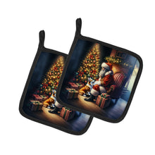 Load image into Gallery viewer, Corgi and Santa Claus Pot Holders - Set of 2 Decorative Kitchen Helpers | Made in the USA