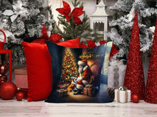 Load image into Gallery viewer, Corgi and Santa Claus Throw Pillow - 14x14 Decorative Pillow – Art for Your Home &amp; Patio