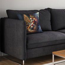 Load image into Gallery viewer, Corgi and Santa Claus Throw Pillow - 14x14 Decorative Pillow – Art for Your Home &amp; Patio